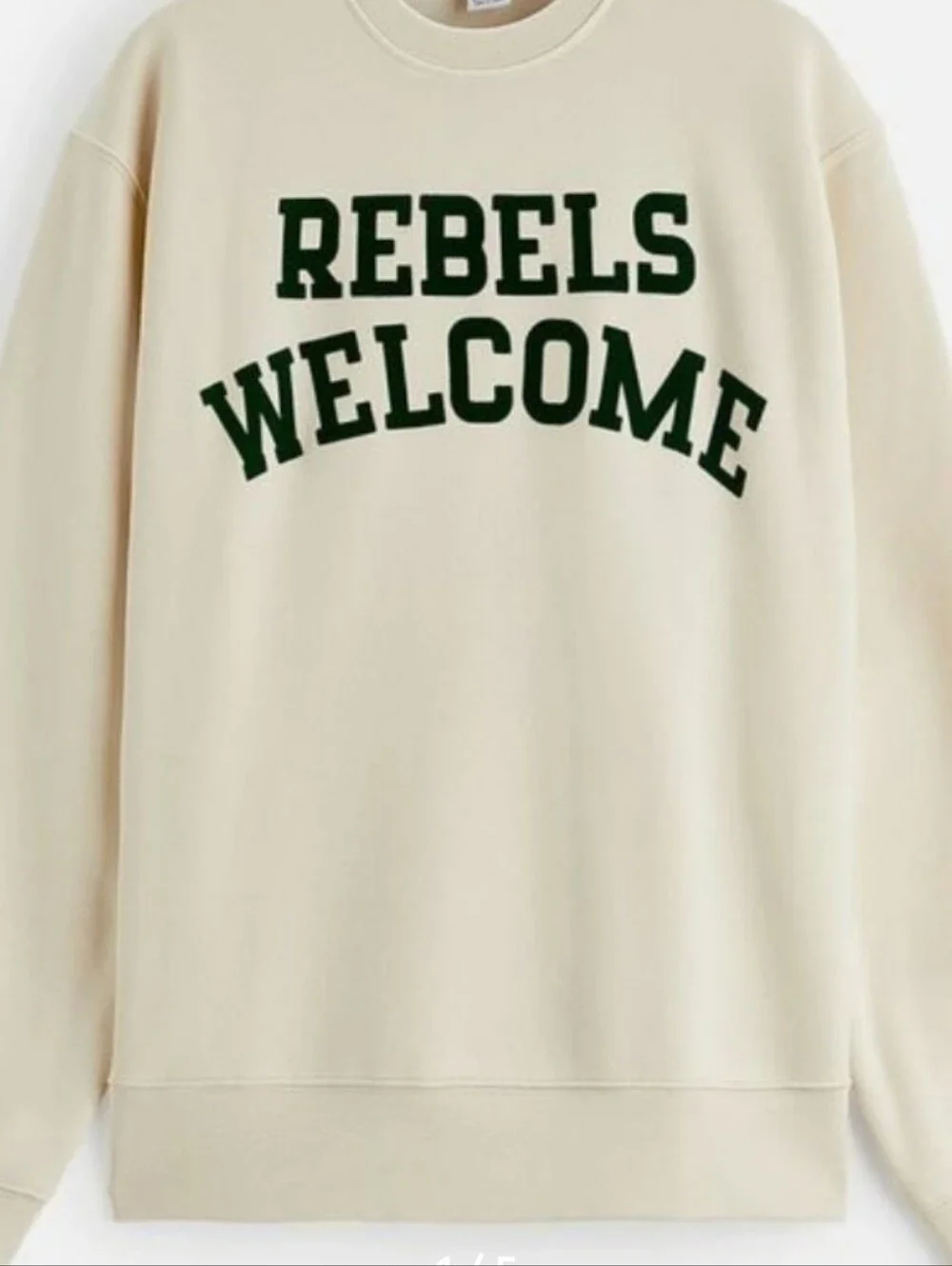 Zara “Rebels Welcome” Graphic Crewneck Sweatshirt - Rebels Welcome in Cream